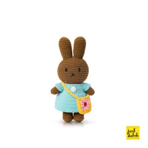 melanie handmade and her pastel aqua dress + flower bag