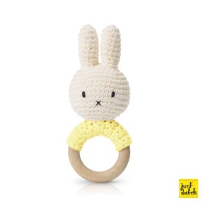 miffy handmade teether ring, pastel yellow