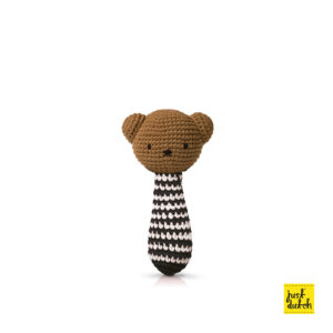 boris handmade rattle, black stripes