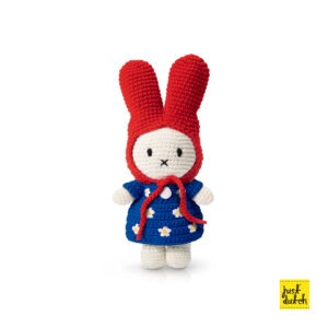 miffy handmade and her blue floral dress + red hat