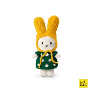 miffy handmade and her green floral dress + yellow hat