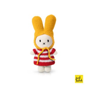 miffy handmade and her red striped dress + yellow hat