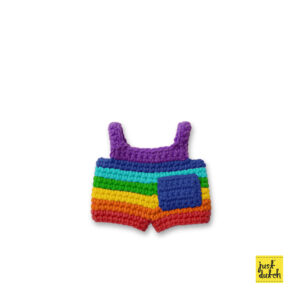 bright rainbow overall handmade