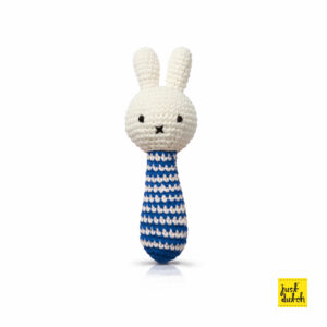 miffy handmade rattle, blue stripes