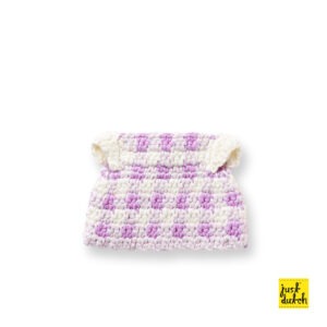 pastel lila ruitjes jurk handmade