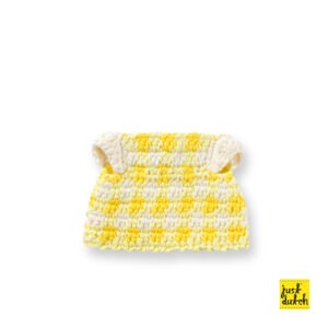 pastel gele ruitjes jurk handmade